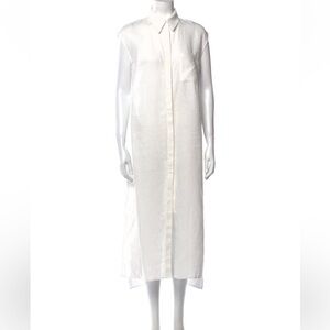 Loulou studio white linen shirt dress xs